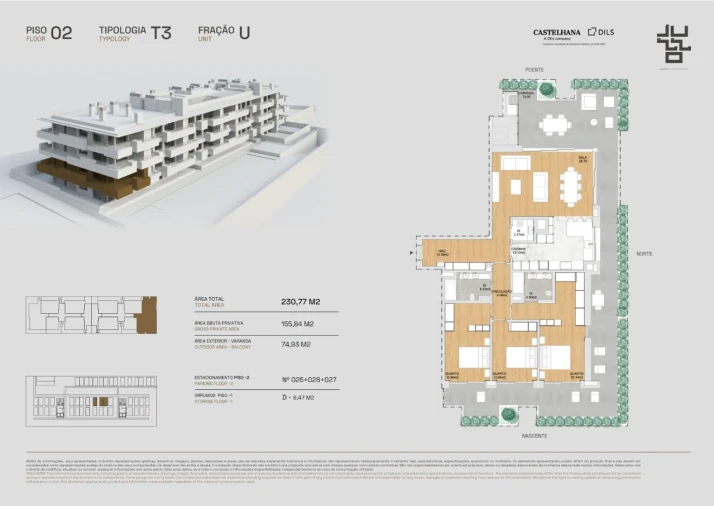 Apartamento T3 para Venda em Cascais e Estoril Planta 1