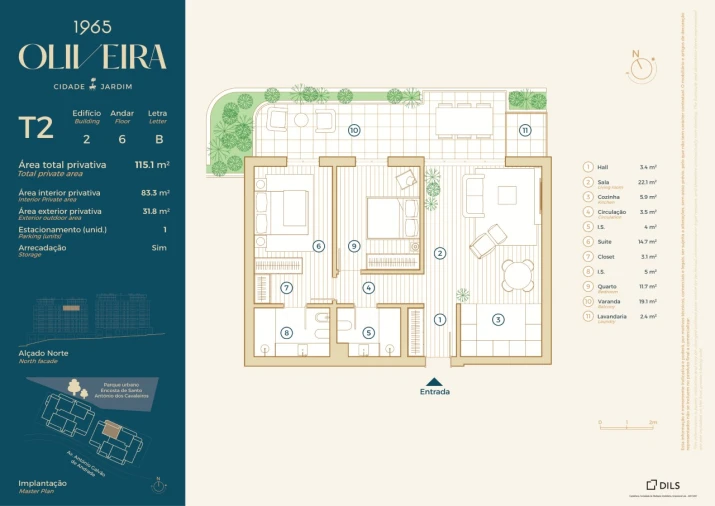 Apartamento T2 para Venda em Santo António dos Cavaleiros e Frielas Planta 1