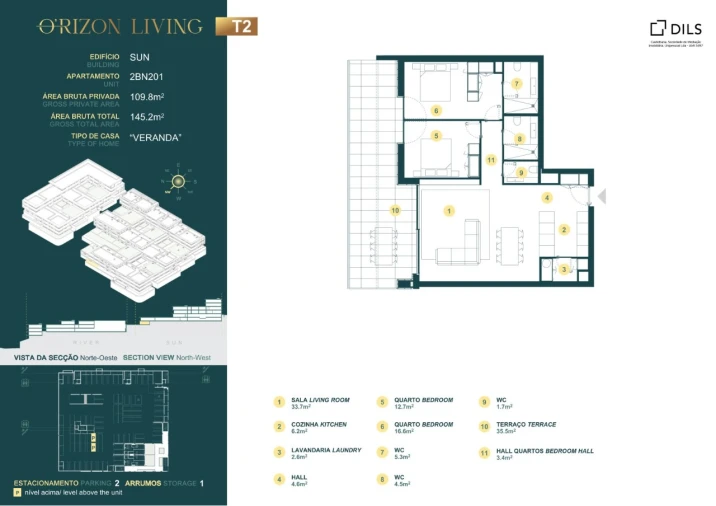 Apartamento T2 para Venda em Gondomar (São Cosme), Valbom e Jovim Planta 1
