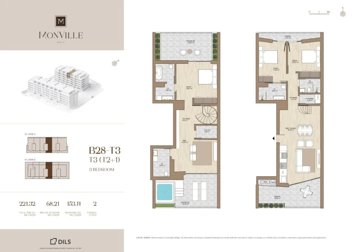 Apartamento T3 para Venda em Montijo e Afonsoeiro Planta 1