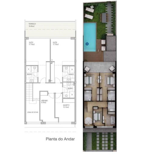 Moradia T3 para Venda em Esmoriz Planta 2