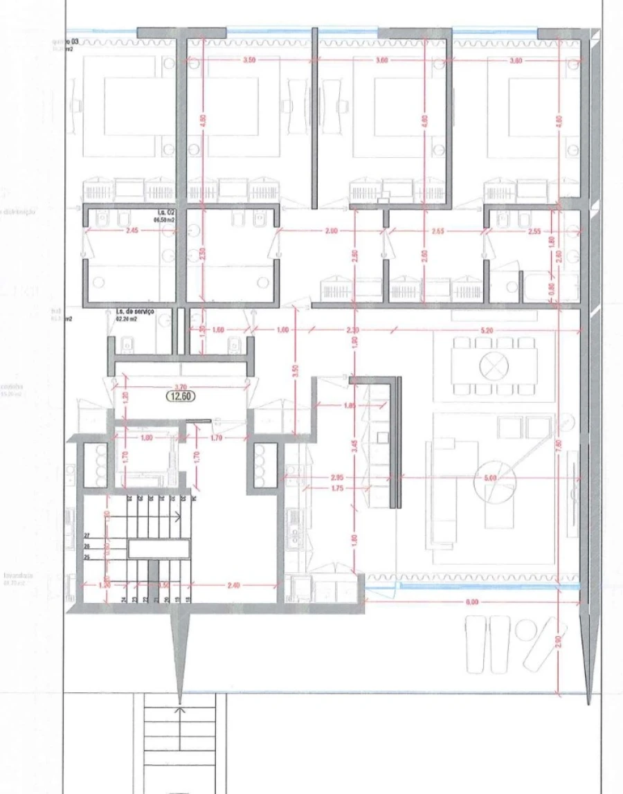 Apartamento T3 para Arrendamento em Canidelo Planta 1