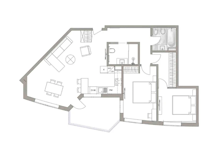 Apartamento T2 para Venda em Armação de Pera Planta 1
