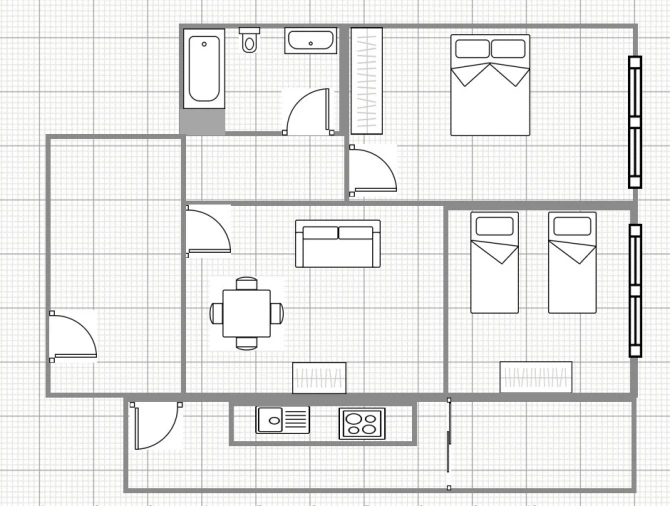 Apartamento T1 para Arrendamento em Paranhos Planta 1