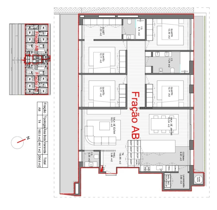 Apartamento T4 para Venda em Vila Nova de Famalicão e Calendário Foto 14