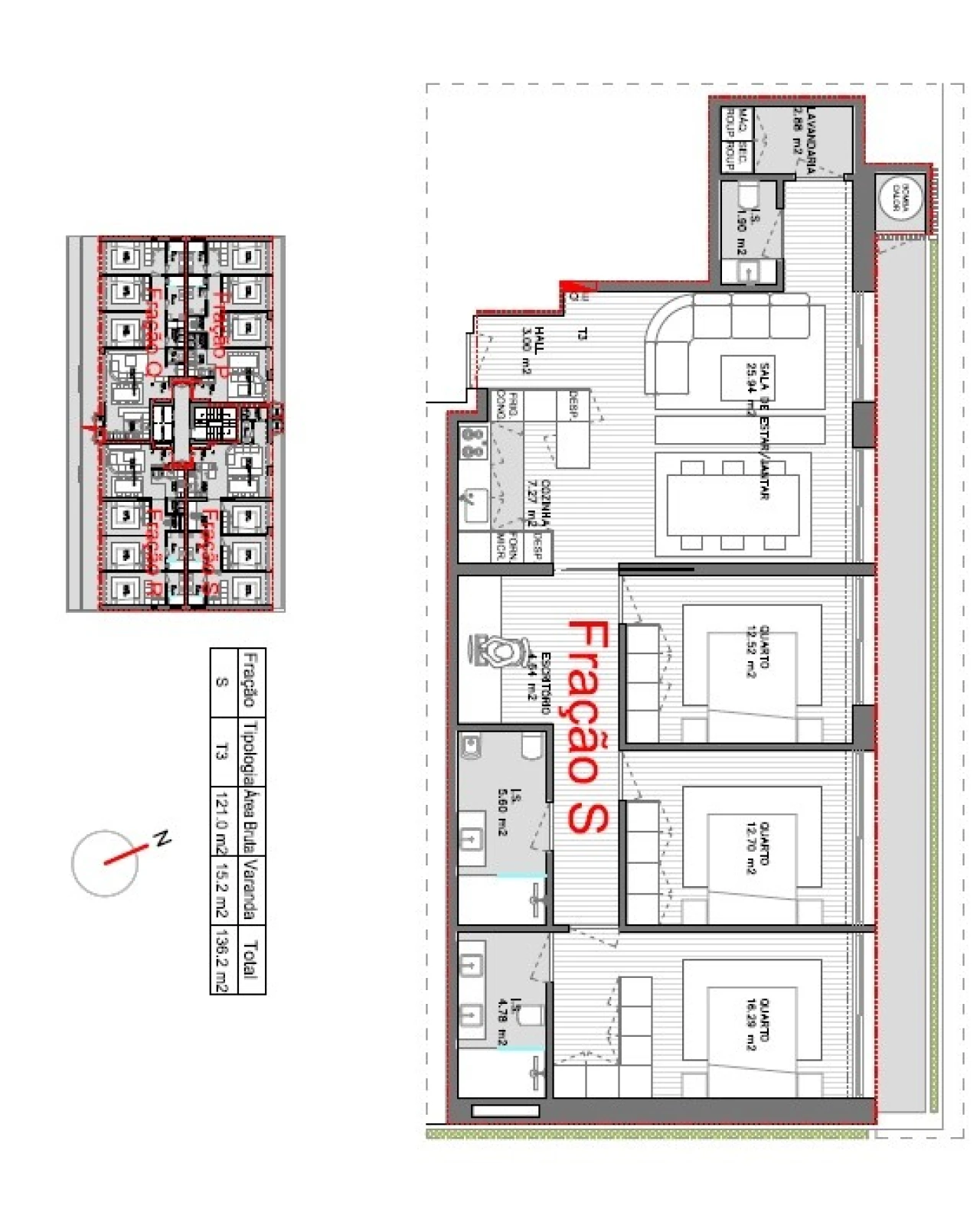 Apartamento T3 para Venda em Vila Nova de Famalicão e Calendário Foto 14