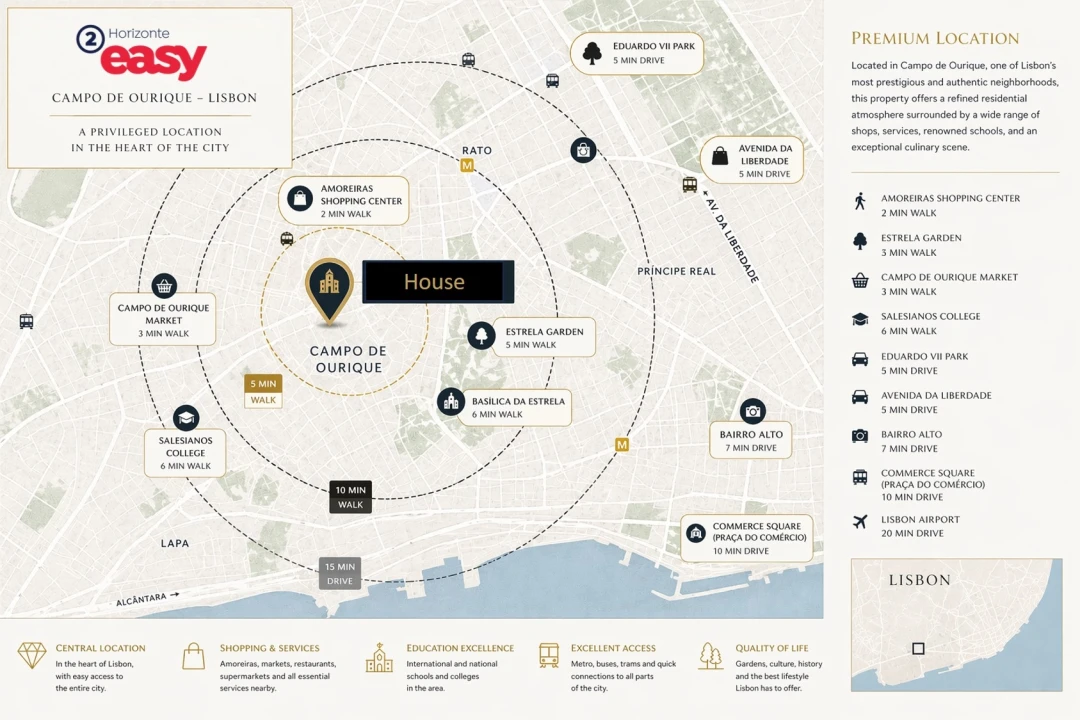 Moradia T4 para Arrendamento em Campo de Ourique Foto 38