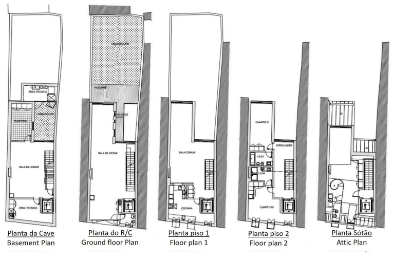 Moradia T4 para Arrendamento em Campo de Ourique Planta 1