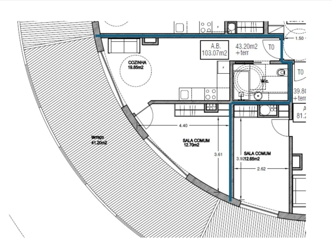Apartamento T1 para Venda em Lordelo do Ouro e Massarelos Planta 1
