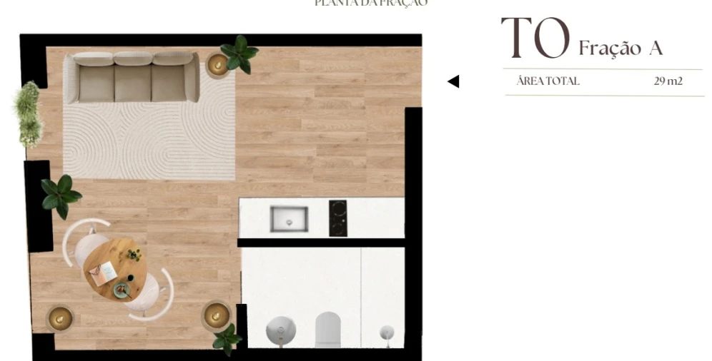 Apartamento T0 para Venda em Matosinhos e Leça da Palmeira Planta 1