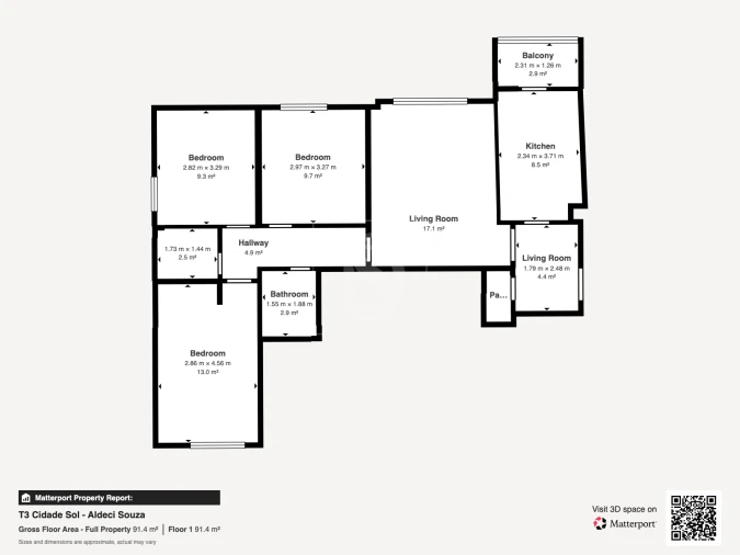 Apartamento T3 para Venda em Santo Antonio da Charneca Planta 1