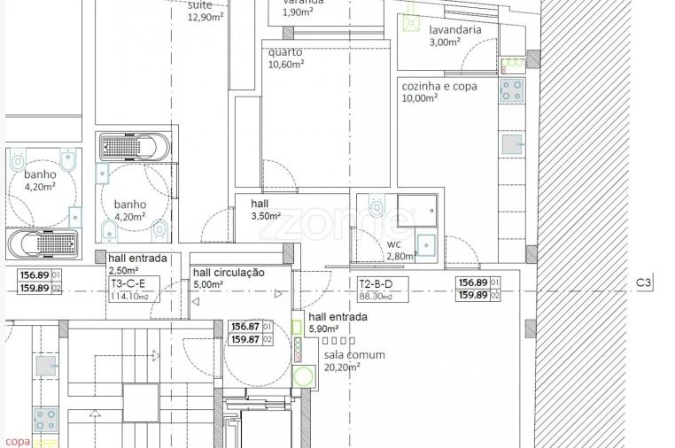 Apartamento T2 para Venda em Rio Tinto Planta 1