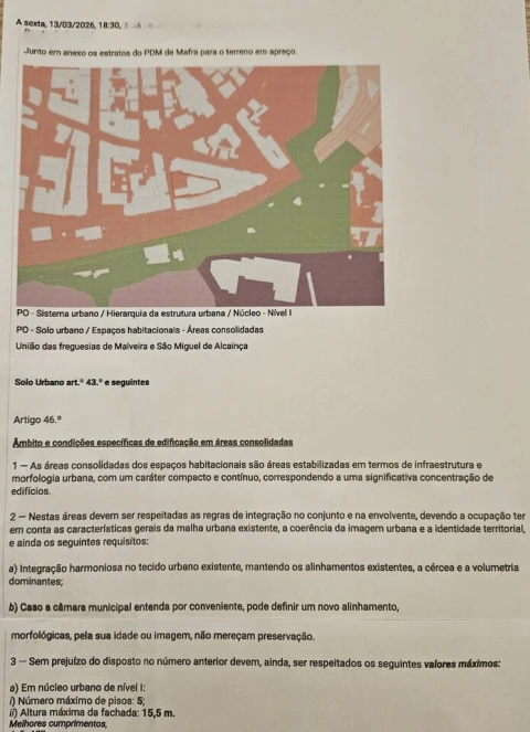 Terreno para Venda em Malveira e São Miguel de Alcainça
