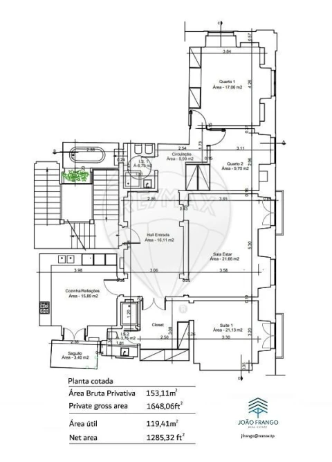 Apartamento T3 para Venda em Santa Maria Maior