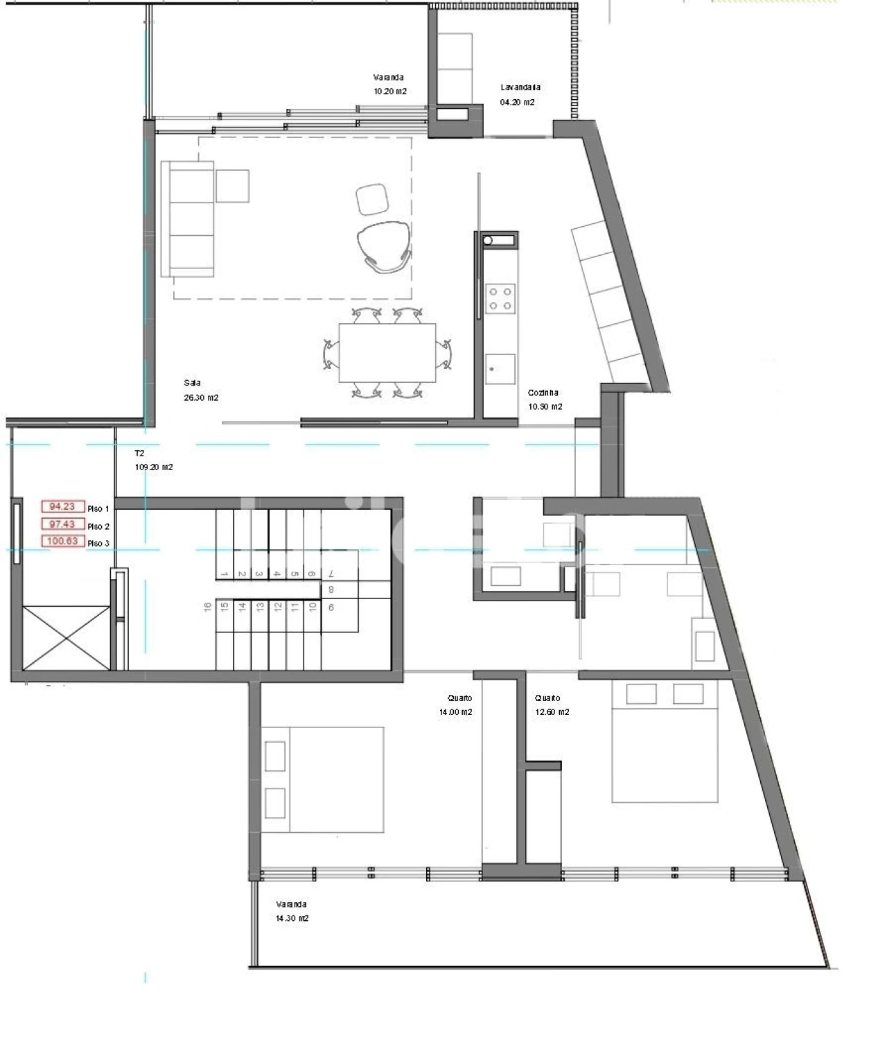 Apartamento T2 para Venda em Madalena Foto 3