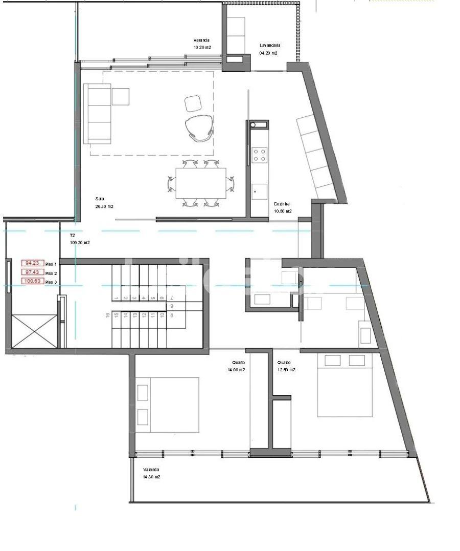 Apartamento T2 para Venda em Madalena Foto 3