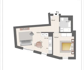 Apartamento T1 para Venda em Paranhos