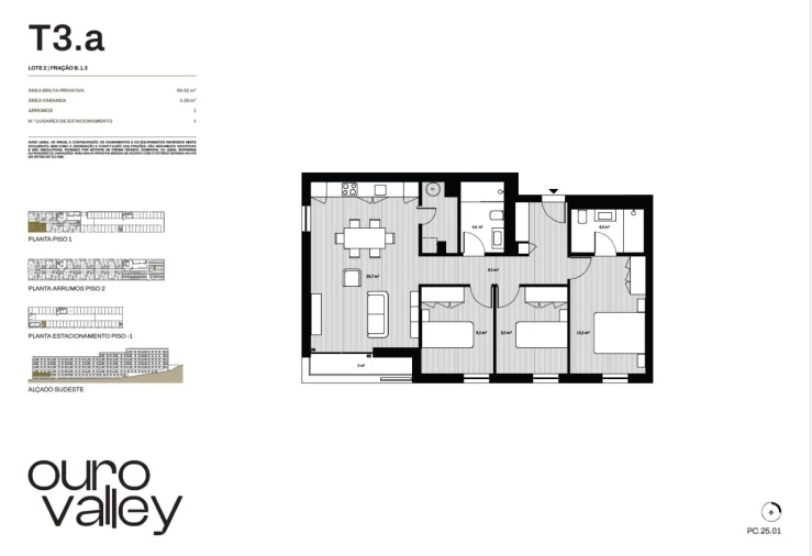 Apartamento T3 para Venda em Rio Tinto Planta 1