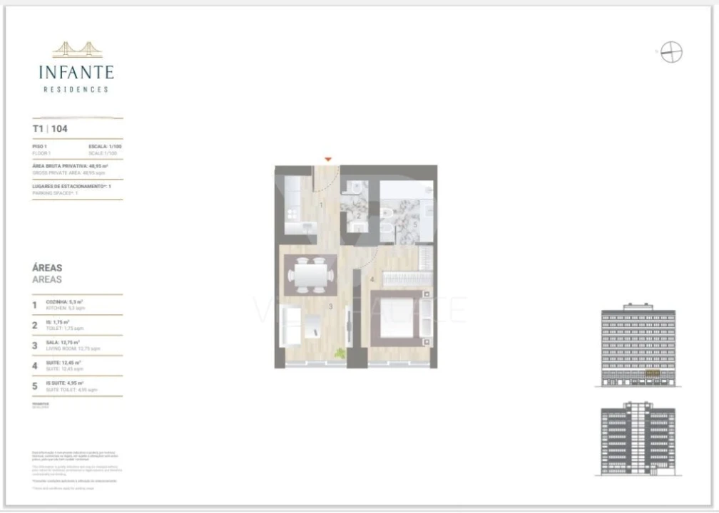 Apartamento T1 para Venda em Estrela Foto 6