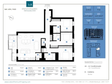 Apartamento T3 para Arrendamento em Avenidas Novas
