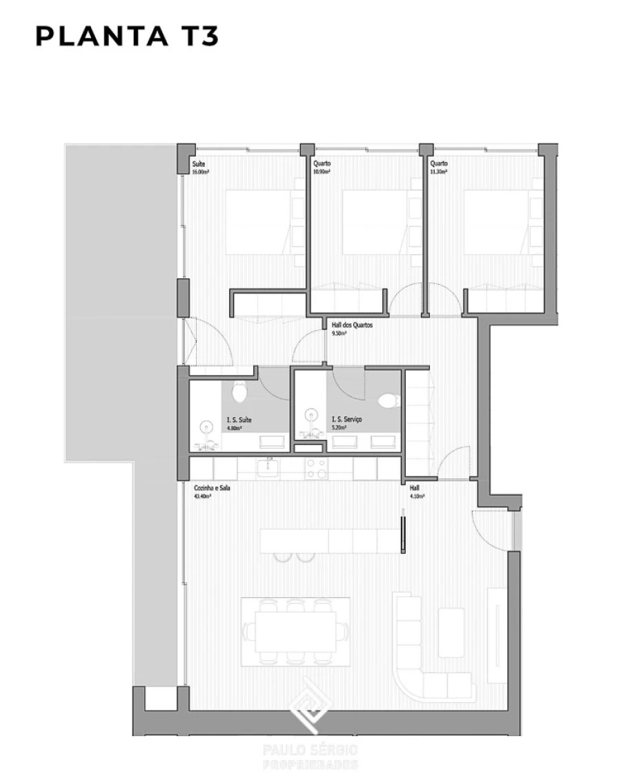 Apartamento T3 para Venda em Valongo Planta 1
