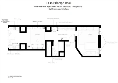 Apartamento T1 para Arrendamento em Santo António
