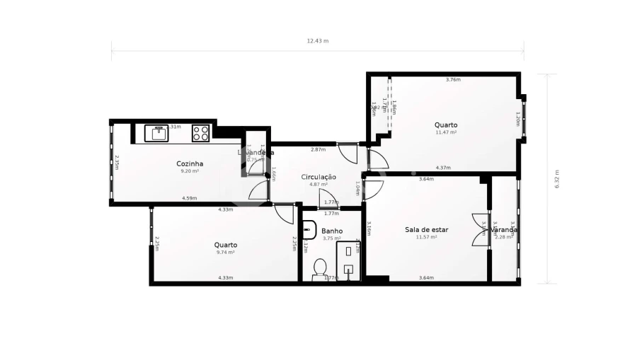 Apartamento T2 para Venda em Vila Franca de Xira Planta 1