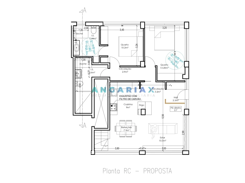 Apartamento T2 para Venda em Marrazes e Barosa Planta 4