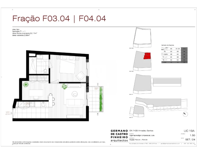 Apartamento T1 para Venda em Gulpilhares e Valadares Planta 1