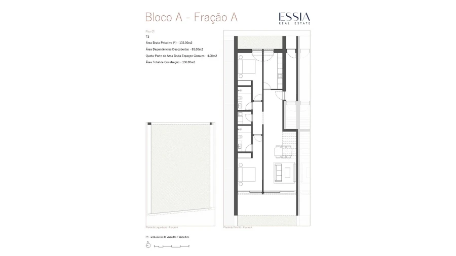 Apartamento T2 para Venda em Gulpilhares e Valadares Planta 1