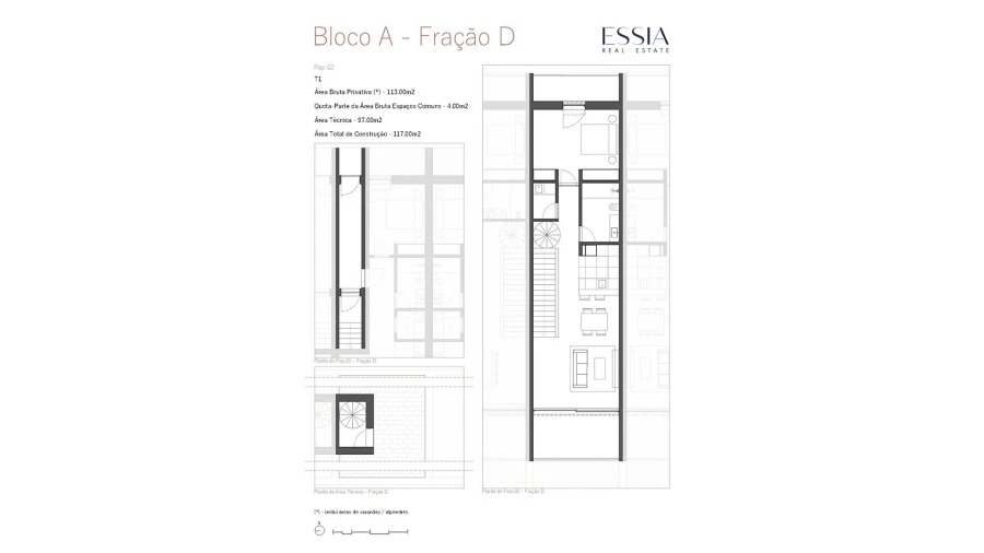 Apartamento T1 para Venda em Gulpilhares e Valadares Planta 1