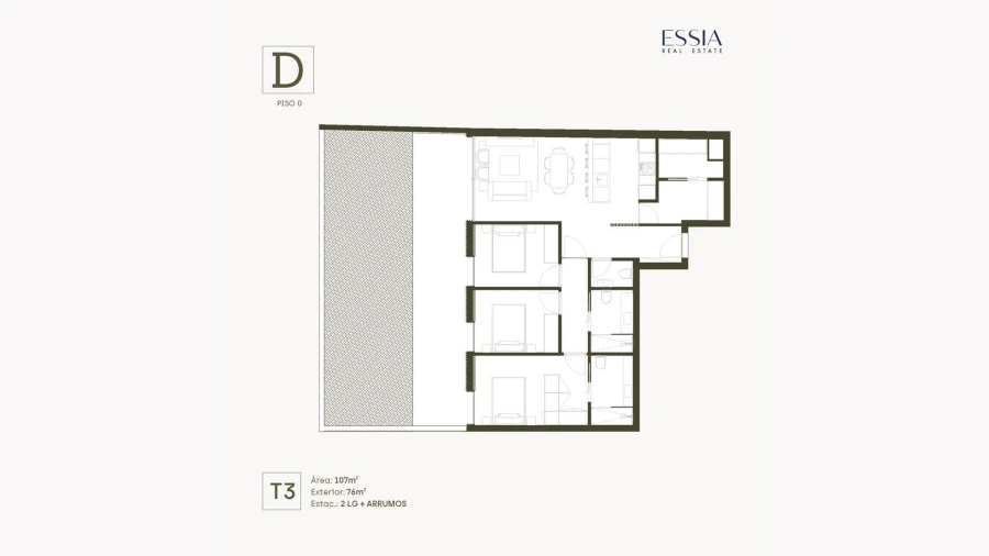 Apartamento T3 para Venda em Matosinhos e Leça da Palmeira Planta 1
