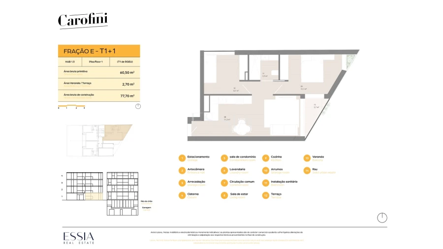 Apartamento T1 para Venda em Matosinhos e Leça da Palmeira Planta 1