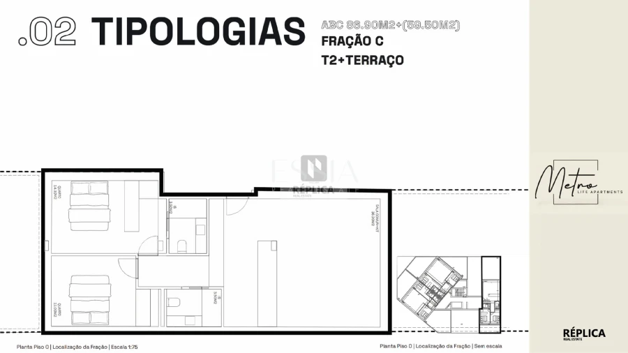 Apartamento T2 para Venda em Rio Tinto Planta 1