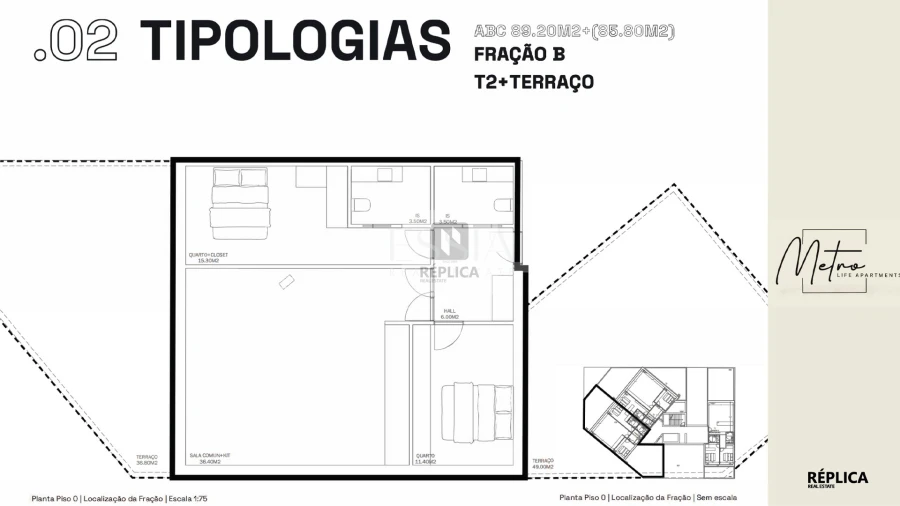 Apartamento T2 para Venda em Rio Tinto Planta 1