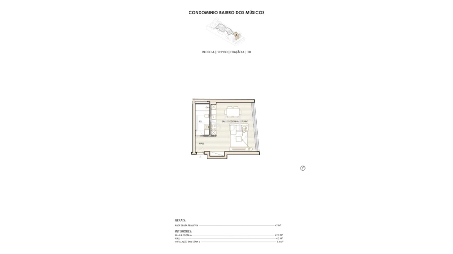 Apartamento T0 para Venda em Lordelo do Ouro e Massarelos Planta 1