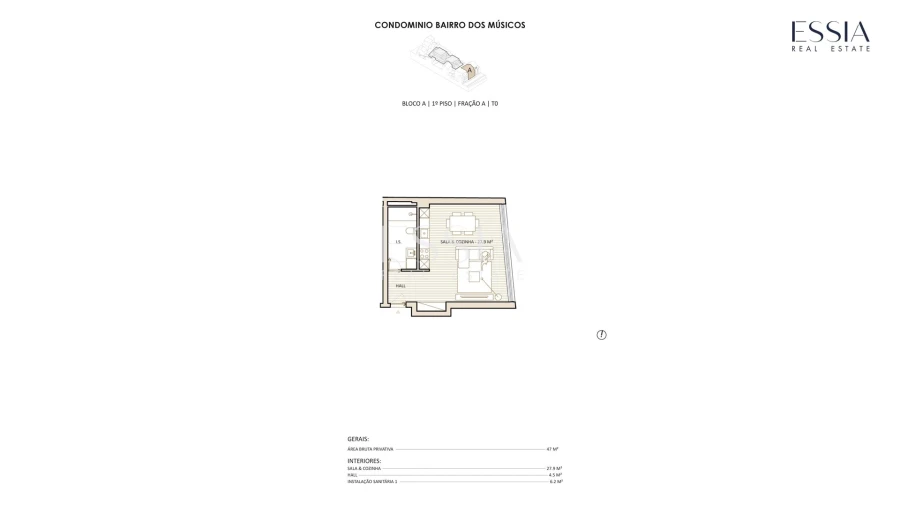 Apartamento T0 para Venda em Lordelo do Ouro e Massarelos Planta 1