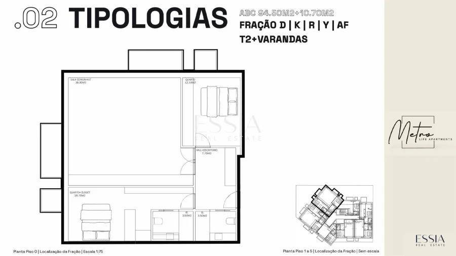 Apartamento T2 para Venda em Rio Tinto Planta 1