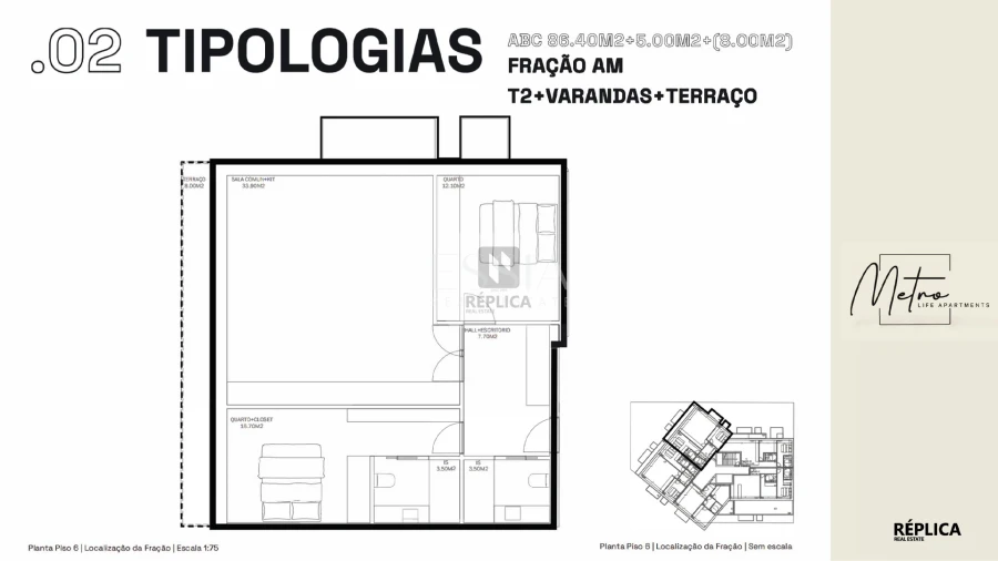Apartamento T2 para Venda em Rio Tinto Planta 1