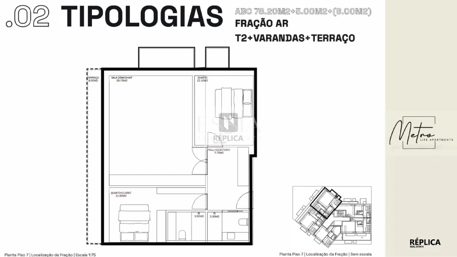 Apartamento T2 para Venda em Rio Tinto Planta 1