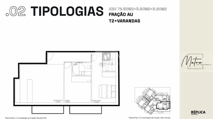 Apartamento T2 para Venda em Rio Tinto Planta 1
