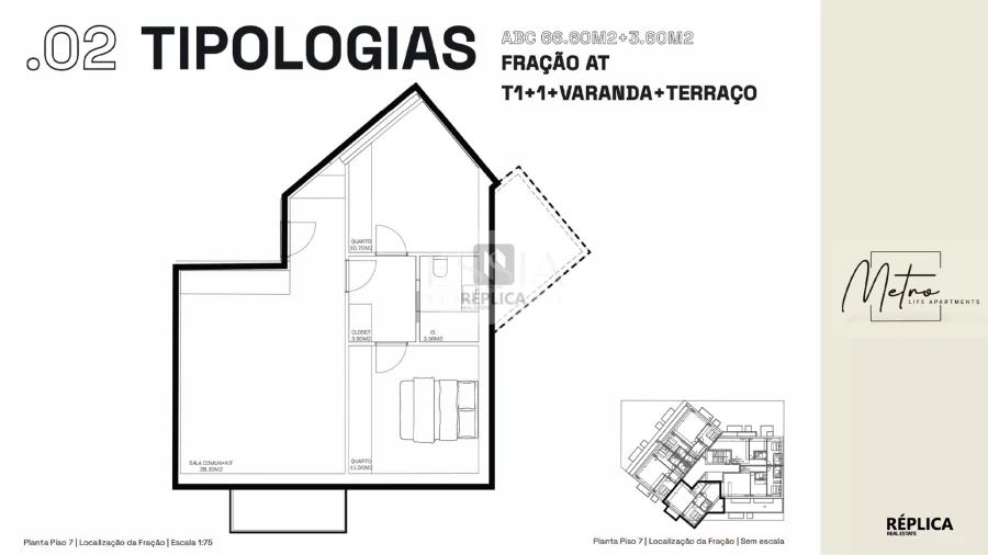Apartamento T2 para Venda em Rio Tinto Planta 1