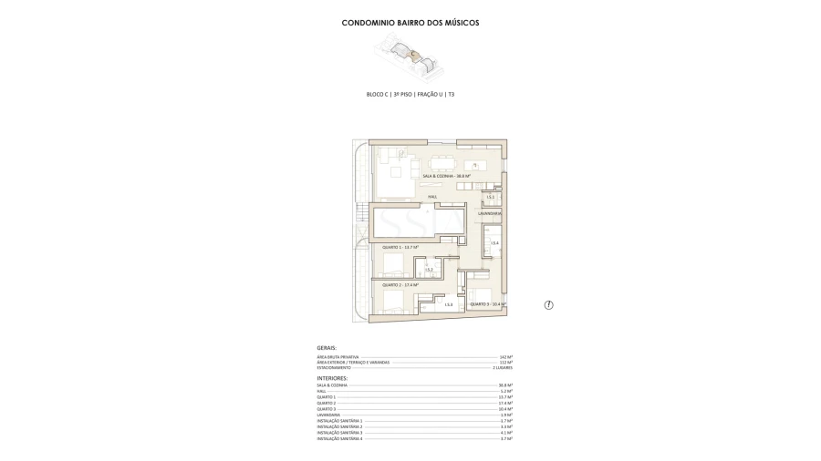 Apartamento T3 para Venda em Lordelo do Ouro e Massarelos Planta 1