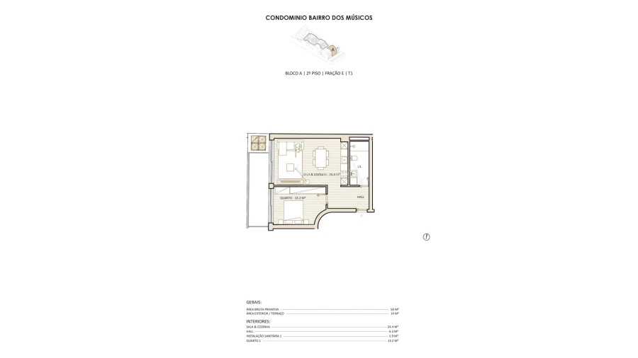 Apartamento T1 para Venda em Lordelo do Ouro e Massarelos Planta 1