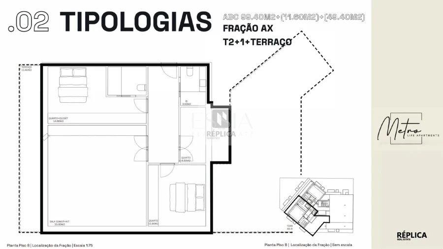 Apartamento T2 para Venda em Rio Tinto Planta 1