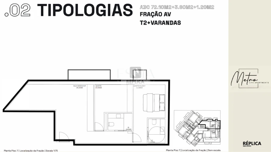Apartamento T2 para Venda em Rio Tinto Planta 1