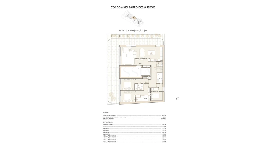 Apartamento T3 para Venda em Lordelo do Ouro e Massarelos Planta 1