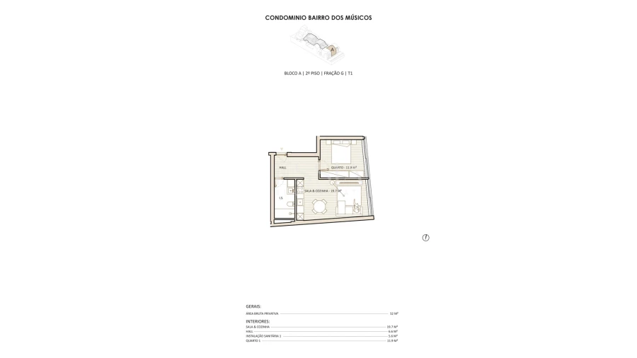 Apartamento T1 para Venda em Lordelo do Ouro e Massarelos Planta 1