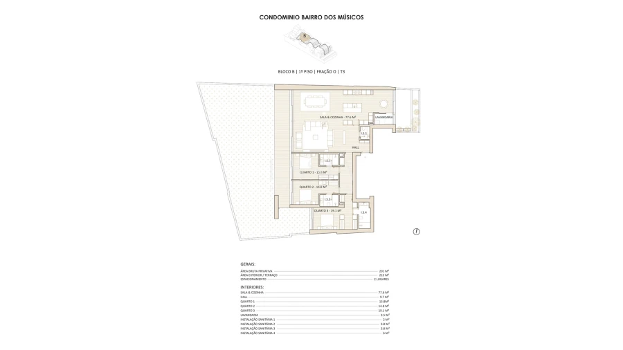 Apartamento T3 para Venda em Lordelo do Ouro e Massarelos Planta 1