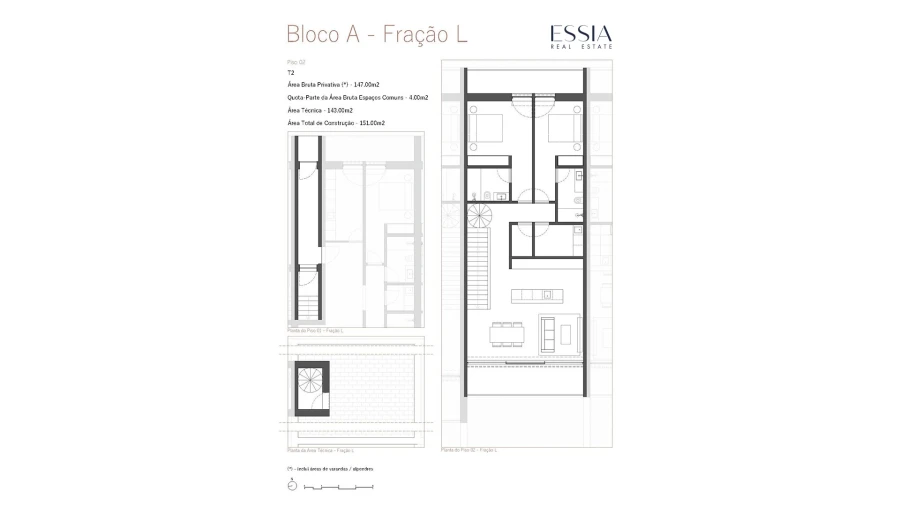 Apartamento T2 para Venda em Gulpilhares e Valadares Planta 1